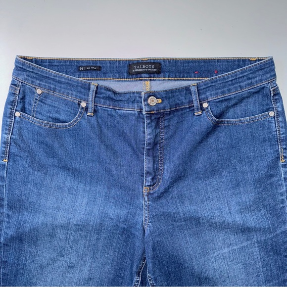 Talbots Flawless Five Pocket Slim Ankle Jeans Women’s Size 14 Blue Stretch Denim - Picture 9 of 13
